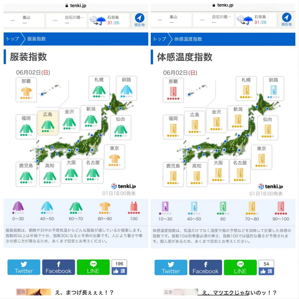 日本天氣 超實用手機 APP tenki.jp